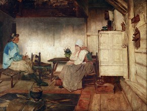 Interior of a Marken fisherman's cottage,  c1871. Creator: Petrus van der Velden.