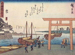 Tokaido gojo santsugi. Miya. Plate No 42,  c1838. Creator: Ando Hiroshige.