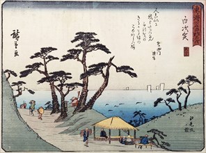Tokaido gojo santsugi. Shirasuka. Plate No 33, late 1830's. Creator: Ando Hiroshige.