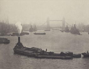 The Pool of London from London Bridge. From the album: Photograph album - London, 1920s. Creator: Harry Moult.