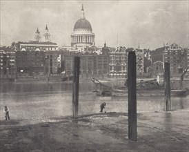 St Pauls from bankside. From the album: Photograph album - London, 1920s. Creator: Harry Moult.