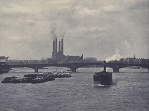 Wandsworth Bridge, Chelsea. From the album: Photograph album - London, 1920s. Creator: Harry Moult.