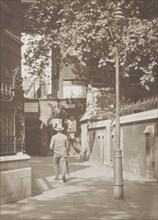 An embankment corner. From the album: Photograph album - London, 1920s. Creator: Harry Moult.