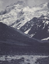 Mt Sefton from the Hooker Bridge. From the album: Record Pictures of New Zealand, 1920s. Creator: Harry Moult.