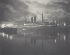 The night mail, Wellington Harbour. From the album: Camera Pictures of New Zealand, 1920s. Creator: Harry Moult.