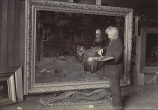 Petrus van der Velden at work, 1890s. Creator: Unknown.