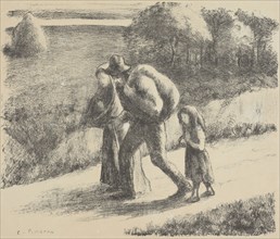 Les Trimardeurs (The vagabonds), 1896. Creator: Camille Pissarro.
