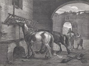 The stable,  1650-1660. Creator: Cornelis de Visscher.