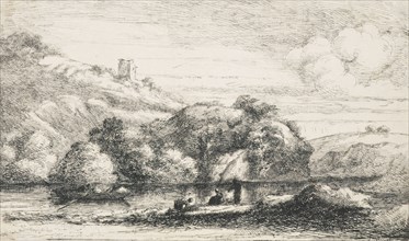 Landscape after a drawing by Salvator Rosa, 1834. Creator: David Charles Read.