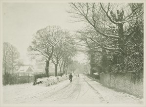 Snow on a country road. From the album: Photograph album - England,  1920s. Creator: Harry Moult.