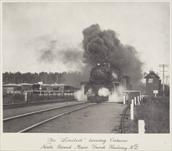 The "Limited" leaving Oakune (sic), North Island main trunk railway, N.Z., 1920s. Creator: Harry Moult.