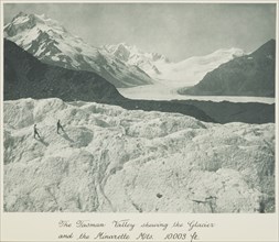 The Tasman Valley showing the Glacier and the Minarette Mts. 10,003 ft,  1920s. Creator: Harry Moult.