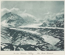 In the Tasman Valley, Mt Cook district. From the album: Record Pictures of New Zealand,  1920s. Creator: Harry Moult.