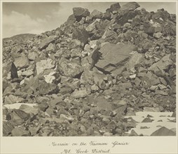 Moraine on the Tasman Glacier, Mt Cook district, 1920s. Creator: Harry Moult.