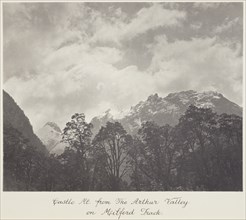 Castle Mountain from the Arthur Valley, on Milford Track, 1920s. Creator: Harry Moult.