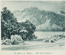 Mt Giant in winter, Mt Cook district. From the album: Record Pictures of New Zealand,  1920s. Creator: Harry Moult.