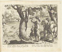Venationes ferarum, avium, piscium (Hunts of wild animals, birds and fish). Plate 71, 1596. Creator: Hans Collaert the Younger.