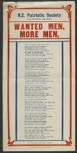 Poster, 'N.Z. Patriotic Society',  1915-1916. Creator: Yeoman & Barker.