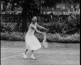 Suzanne Lenglen Playing a Tennis Match, 1922. Creator: British Pathe Ltd.