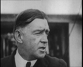 Sir Ernest Shackleton Talking Before an Exploration, 1922. Creator: British Pathe Ltd.