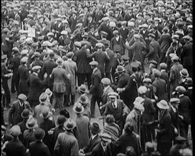 Disruptions and Fighting Breaking Out in the Crowd During a Speech by the Irish Chairman..., 1922. Creator: British Pathe Ltd.