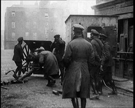 Large Artillery Gun Being Fired in Dublin, 1922. Creator: British Pathe Ltd.