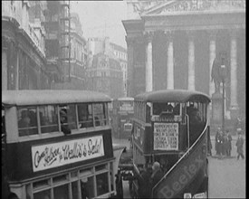Buses Driving in Busy London Streets, 1929. Creator: British Pathe Ltd.
