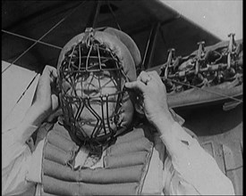 A Male Pilot Flying an Aeroplane Into a Building at 70 mph, 1929. Creator: British Pathe Ltd.