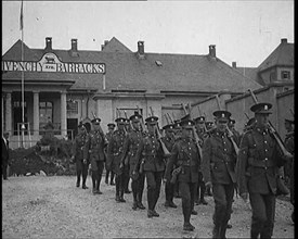 Allied Armies of Occupation Marching Out of the Givenchy Barracks, 1929. Creator: British Pathe Ltd.