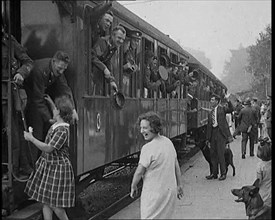 Allied Armies of Occupation Train Leaving the Station to Go Home, 1929. Creator: British Pathe Ltd.