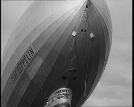 Graf Zeppelin flying overhead, 1929. Creator: British Pathe Ltd.