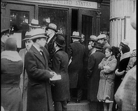 Unemployed People Gathering on the Streets , 1929. Creator: British Pathe Ltd.