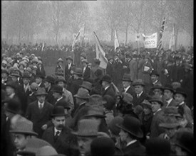 A Large Crowd of Civilians in a Political Rally, 1920. Creator: British Pathe Ltd.