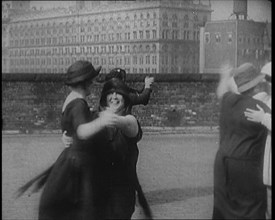 A Group of Plus Size Female Civilians Dancing on a Beach, 1920. Creator: British Pathe Ltd.