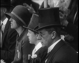 A Male Civilian Wearing a Top Hat Watching a Cricket Match, 1920. Creator: British Pathe Ltd.