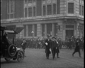 A Large Crowd Marching on the Streets, 1920. Creator: British Pathe Ltd.