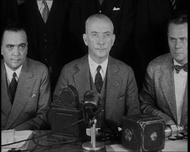 New York City Police Commissioner John Francis O'Ryan Making an Official Announcement, 1930s. Creator: British Pathe Ltd.