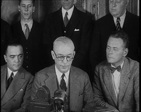 New York City Police Commissioner John Francis O'Ryan Making an Official Announcement, 1930s. Creator: British Pathe Ltd.