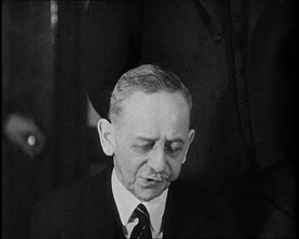 Male American Civilian Giving Expert Analysis in Court During the Lindbergh's Kidnapping...1930. Creator: British Pathe Ltd.
