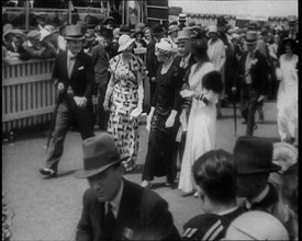 Well Dressed Men and Women at a Race Meeting, 1933. Creator: British Pathe Ltd.