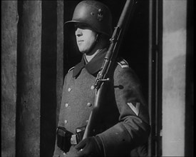 German Soldier Standing Guard, 1933. Creator: British Pathe Ltd.