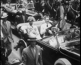 Italo Balbo Sitting in a Car With Others, 1933. Creator: British Pathe Ltd.