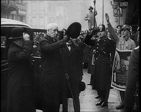 German President Paul von Hindenburg Greeting a Crowd, 1933. Creator: British Pathe Ltd.