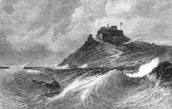 A Fresh Gale - Mount Orgueil, Jersey, by E. Hayes...Society of British Artists..., 1869. Creator: Unknown.