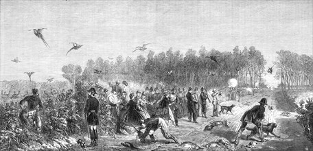 A Shooting-Party at Compiègne, from a picture by M. Janet Lange, 1865. Creator: Mason Jackson.