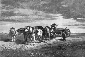 Loading Sand - Pas de Calais: Threatening Weather, by R. Beavis, Royal Academy Exhibition, 1868. Creator: Mason Jackson.