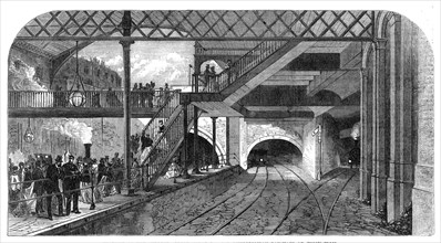 ... junction of the Midland, Great Northern, and Metropolitan Railways at King's-Cross, 1868. Creator: Unknown.