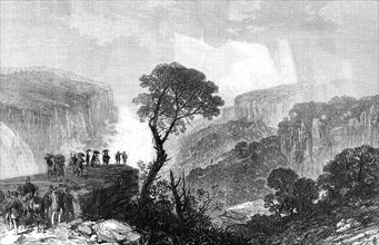...the Duke of Edinburgh at the Weatherboard Waterfalls,...Blue Mountains, New South Wales, 1868. Creator: Unknown.