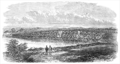 Bridge at North Fremantle, Western Australia, 1868. Creator: Unknown.