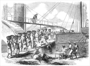 Coaling a Royal Mail steam-packet at Kingston, Jamaica, 1865. Creator: Unknown.